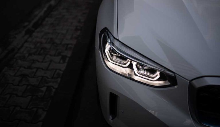 Detail Close Up View Of The Led Adaptive Head Light Of Premium L